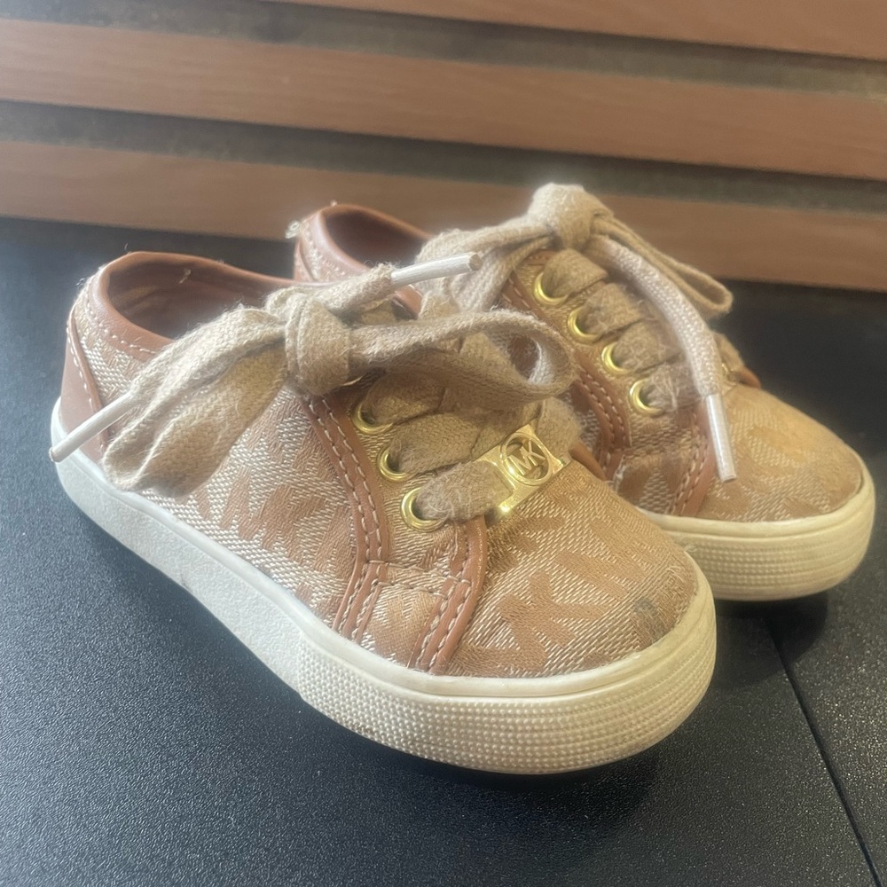Michael Kors Kids Sneakers in Gold and Tan-Toddler Size 7